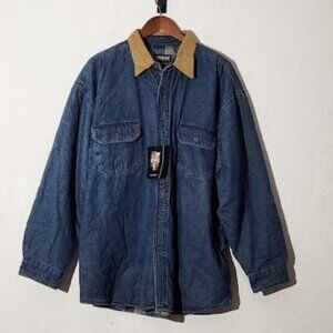 Wolverine Men's Fleece Lined Barn Style Denim Shirt Jacket in size XL